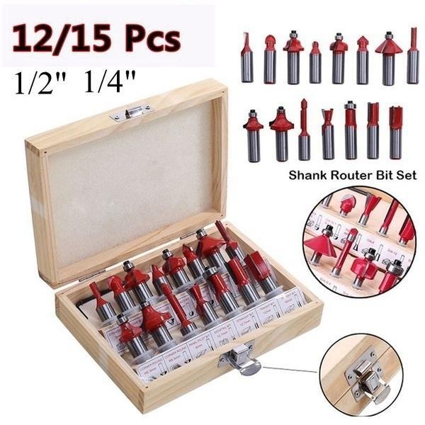 0406 -12 / 15pcs Milling Cutter Router Bit Set 0406 -12 / 15pcs Milling Cutter Router Bit Set